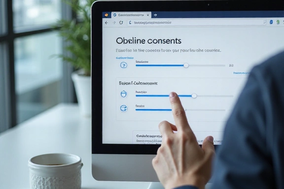 Illustration of a person managing cookie settings on a computer